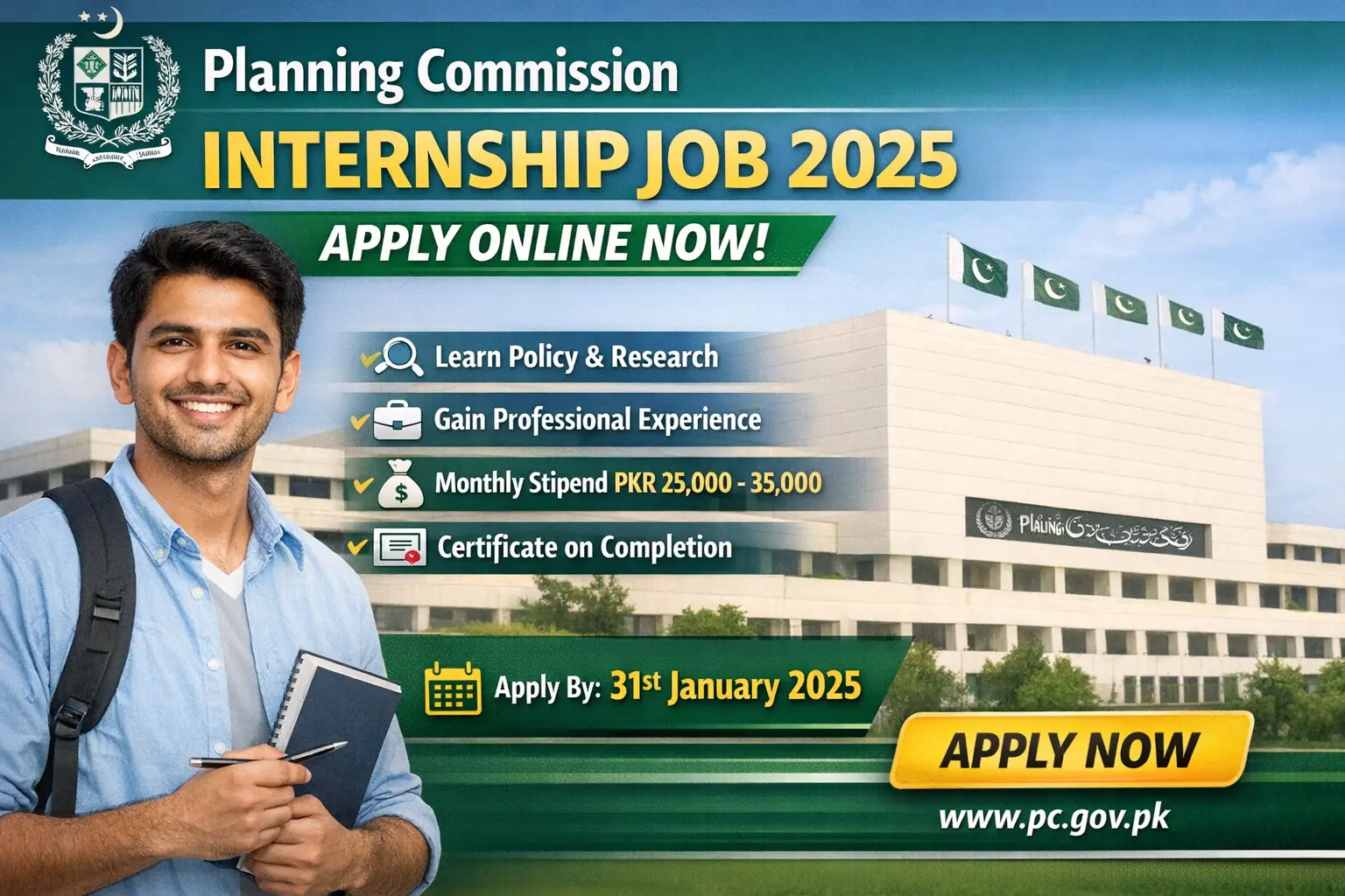 Planning Commission Intership Job 2025 Apply Online Now A Smart Career Start for Young Graduates